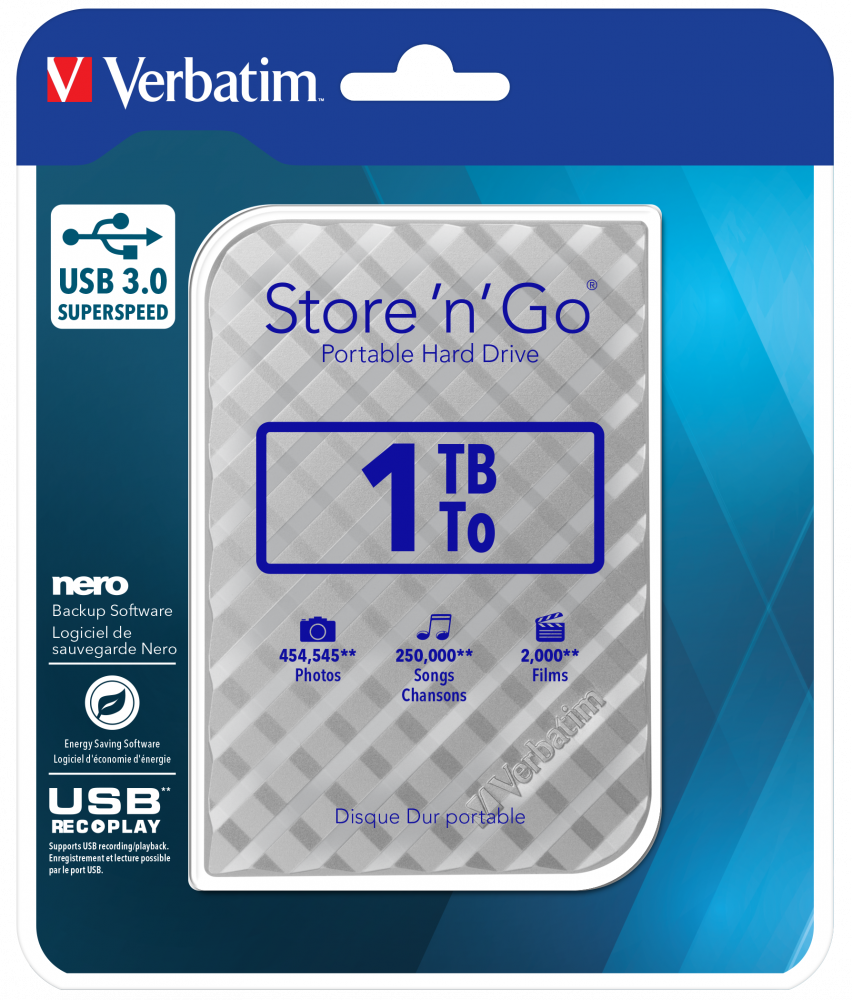 Store 'n' Go USB 3.0 Bärbar hårddisk - 1TB Silver
