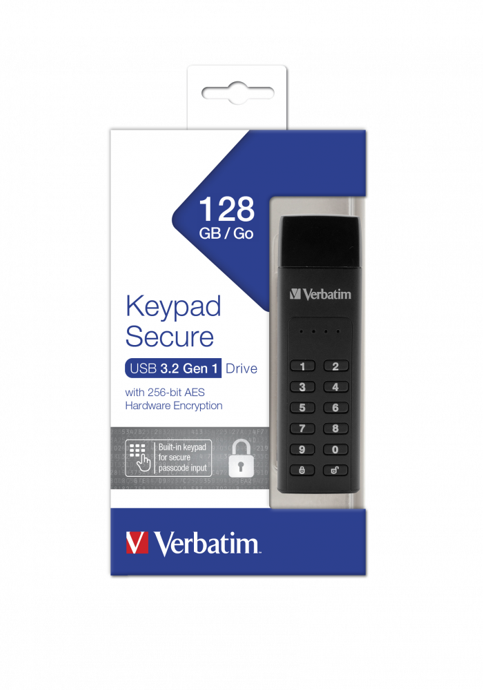 Keypad Secure USB-enhet USB 3.2 Gen 1 - 128 GB