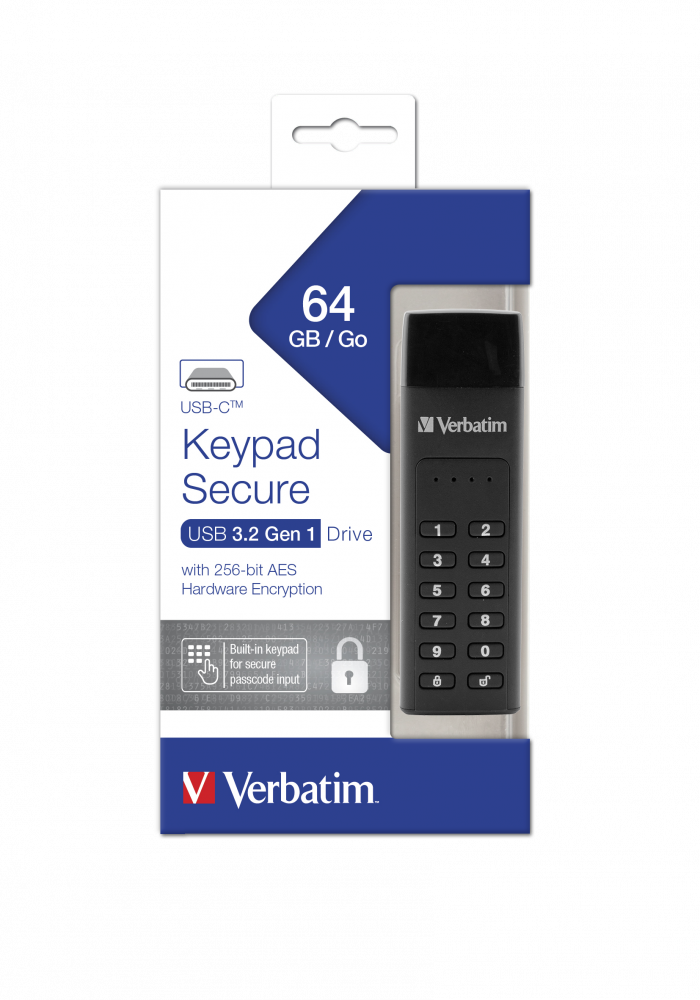 Keypad Secure USB-C Drive 64GB