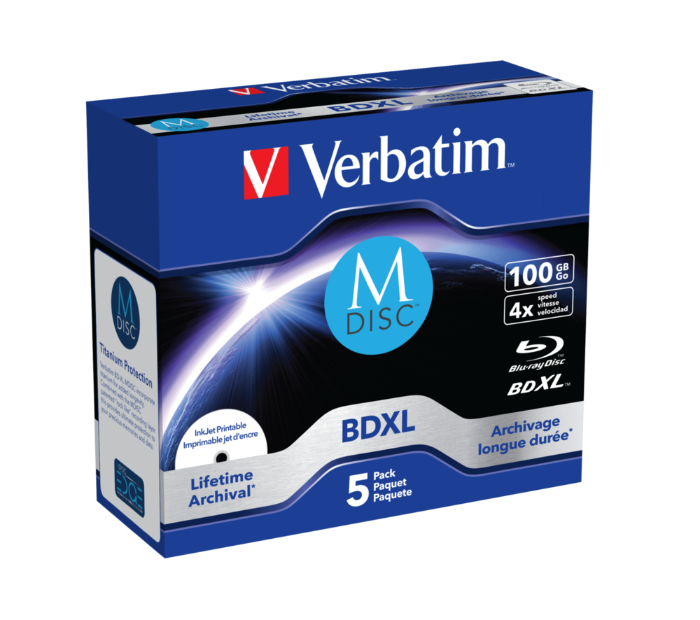 Verbatim MDISC Lifetime archival BDXL 100GB - 5-pack Jewel Case